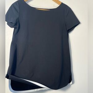 Lafayette 148 New York Cotton stretch tee raw hems size small